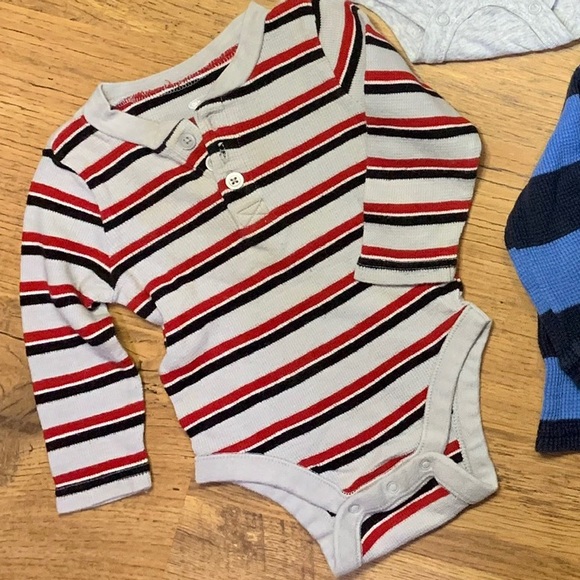 2 Old Navy Baby Henley Bodysuit Tees - Picture 3 of 5